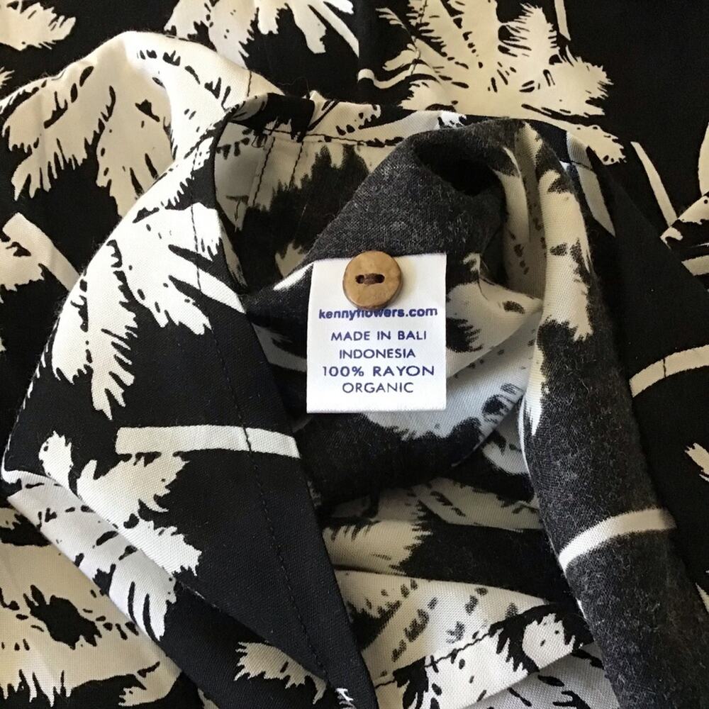 Kenny Flowers Island Classics tropical Black & White Palm tree  shirt. 3XL - Picture 7 of 7